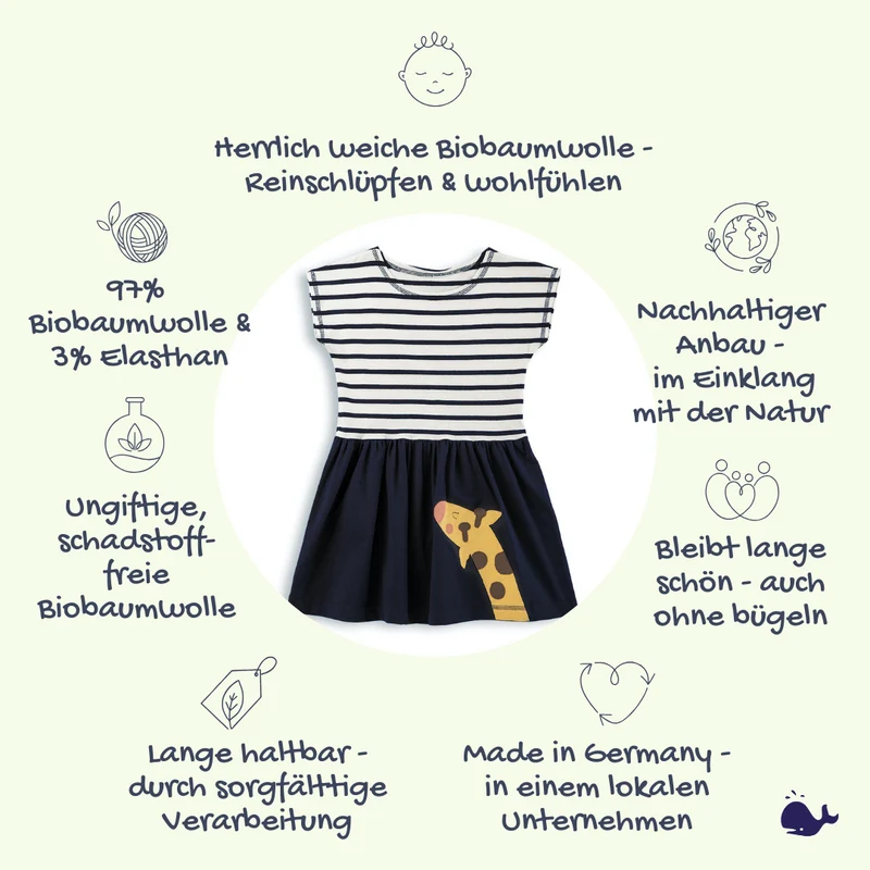 Baby Kleid Giraffe - 100% Bio Baumwolle