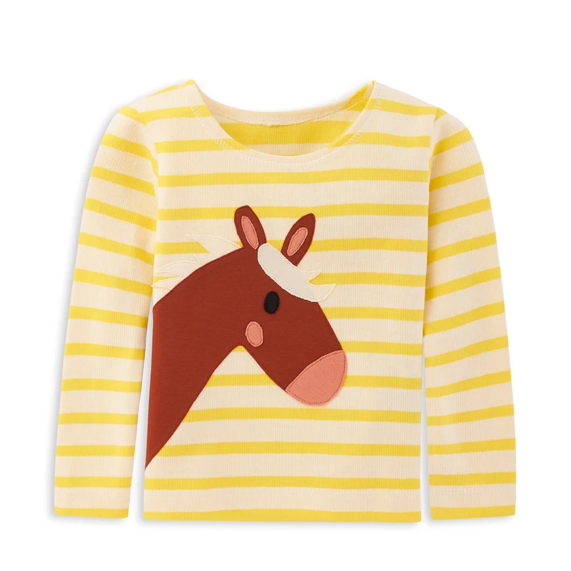 Gestreiftes Shirt aus Bio-Baumwolle „Pferd“