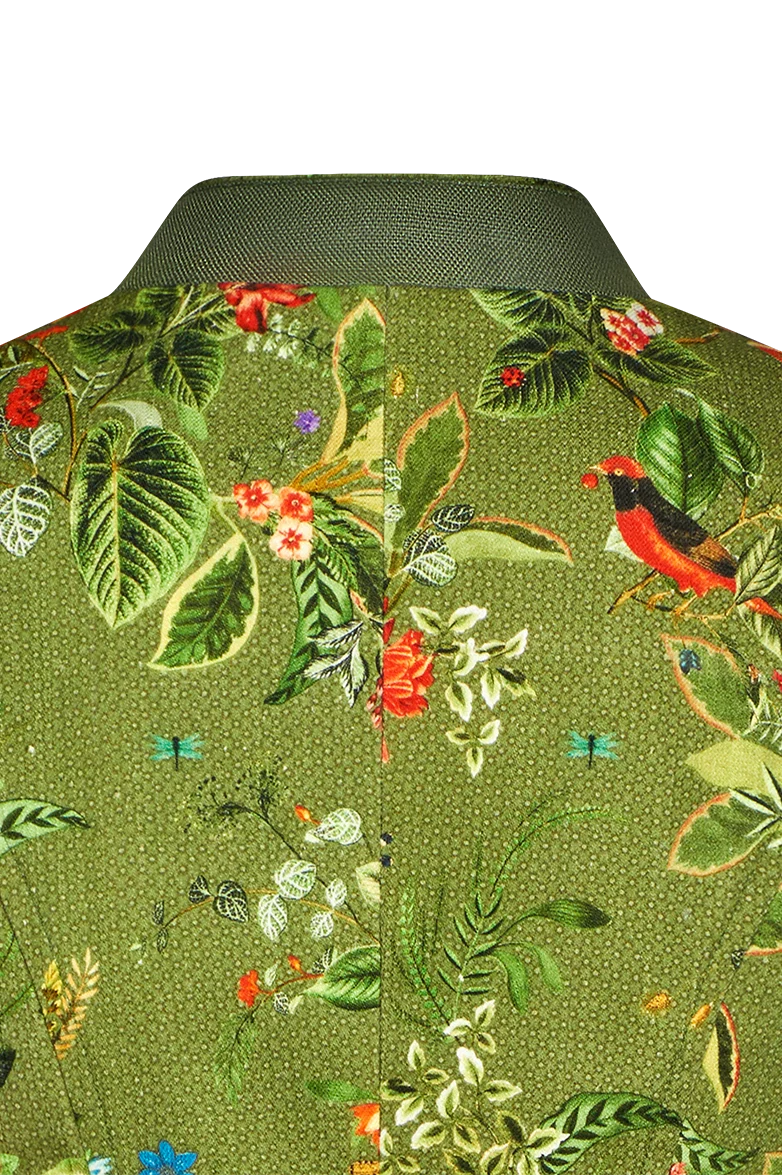 Florale Stehkragenjacke