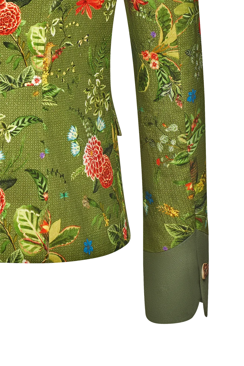 Florale Stehkragenjacke