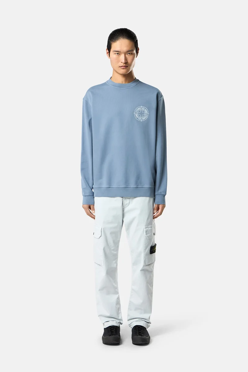 Stone Island Herren Sweatshirt mit Print Fliegerblau