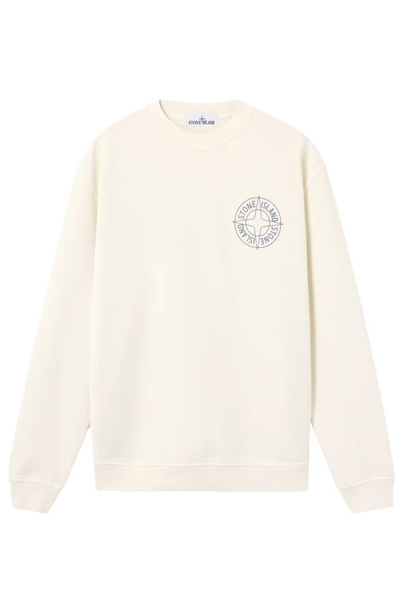 Stone Island Herren Sweatshirt mit Print Elfenbeinweiss