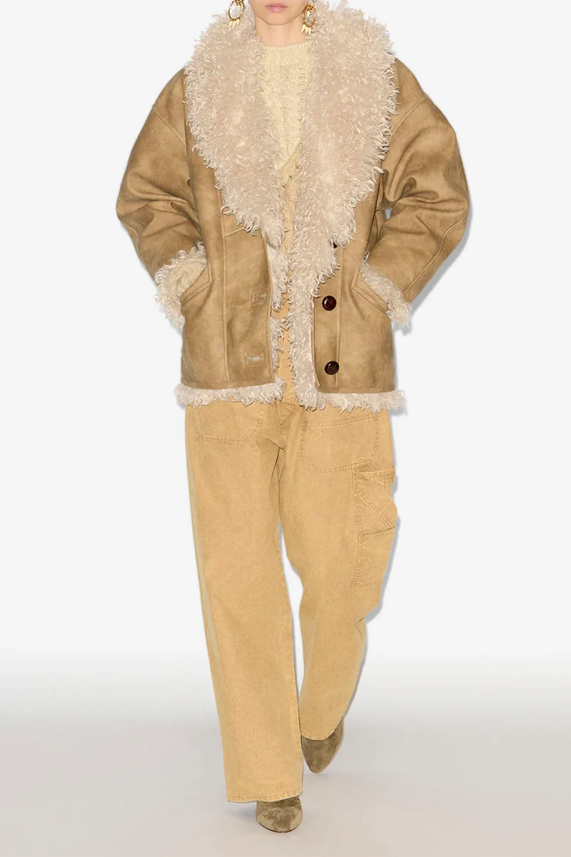 Isabel Marant Étoile Damen Mantel Clea, Taupe
