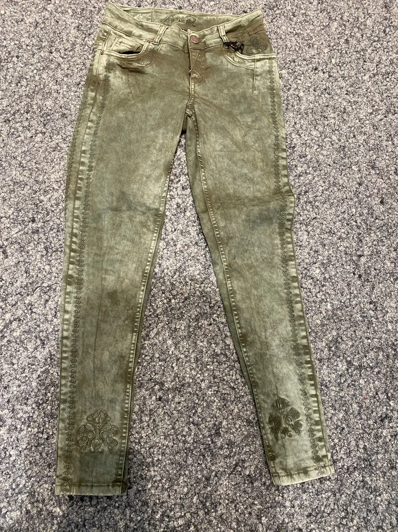 Stretchjeans Hangowear grün Hendrina lang