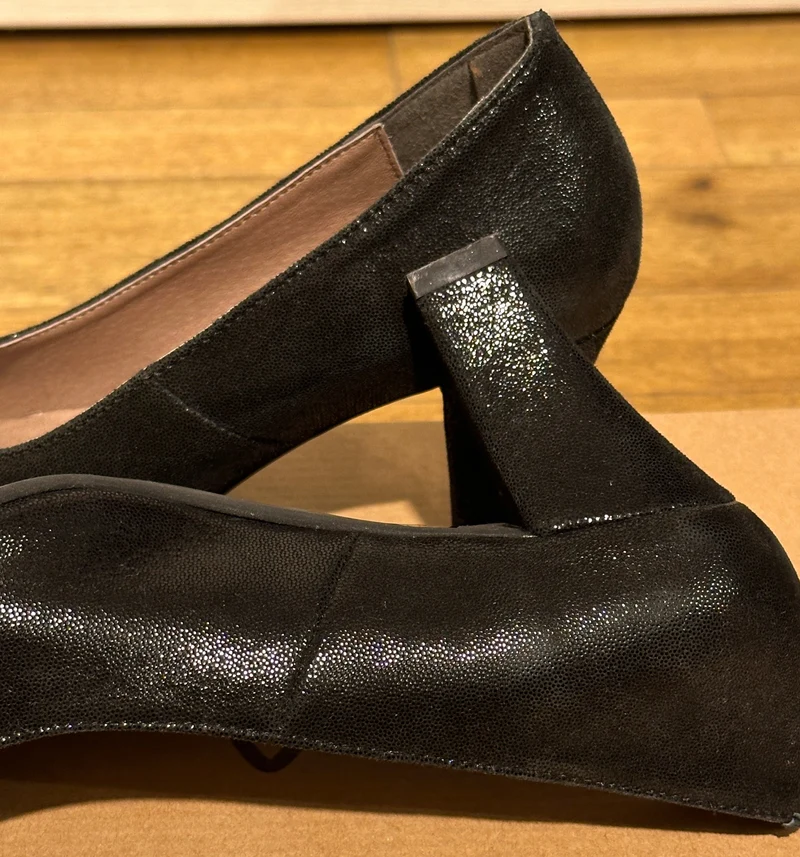Trachtenschuh Pumps Hirschkogel Leder schwarz mit Schnalle