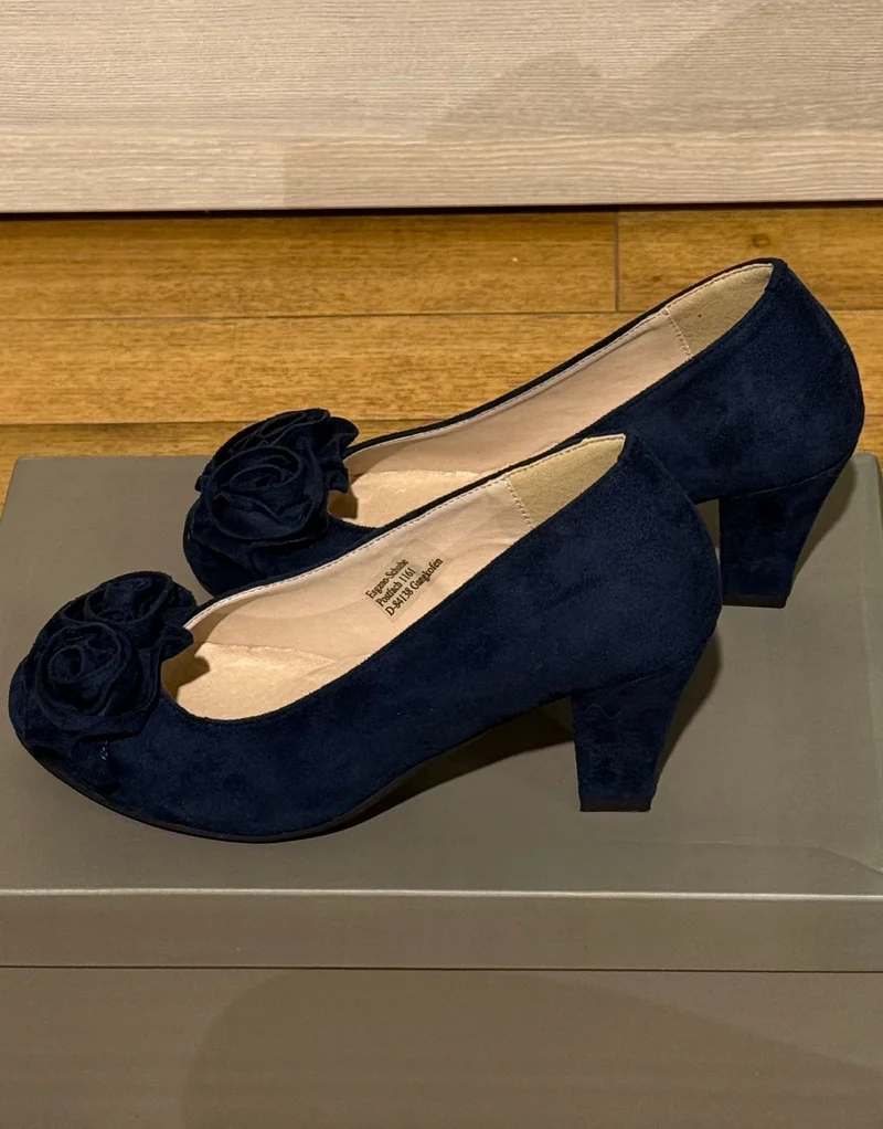 Trachten Dirndlschuh Pumps Andrea Conti dunkel blau