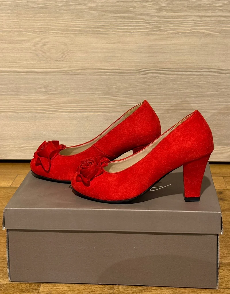 Trachten Dirndlschuh Pumps Andrea Conti rot