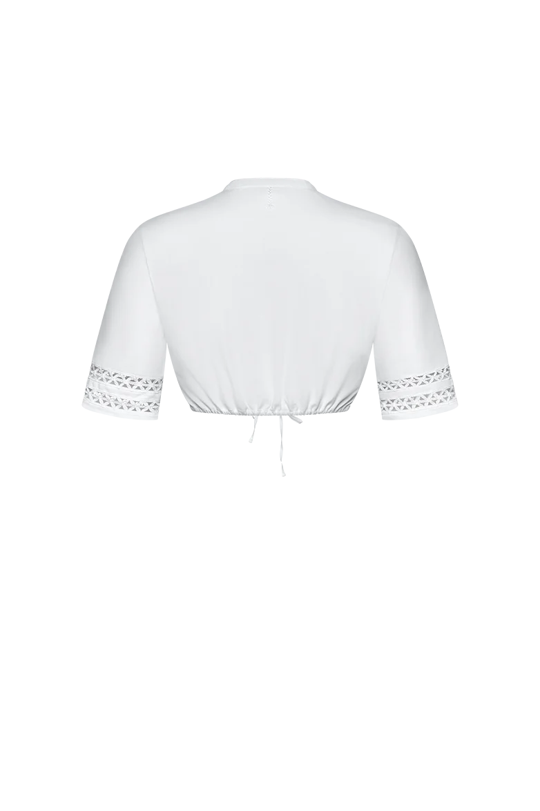 Dirndlbluse mit Spitzenbändern
