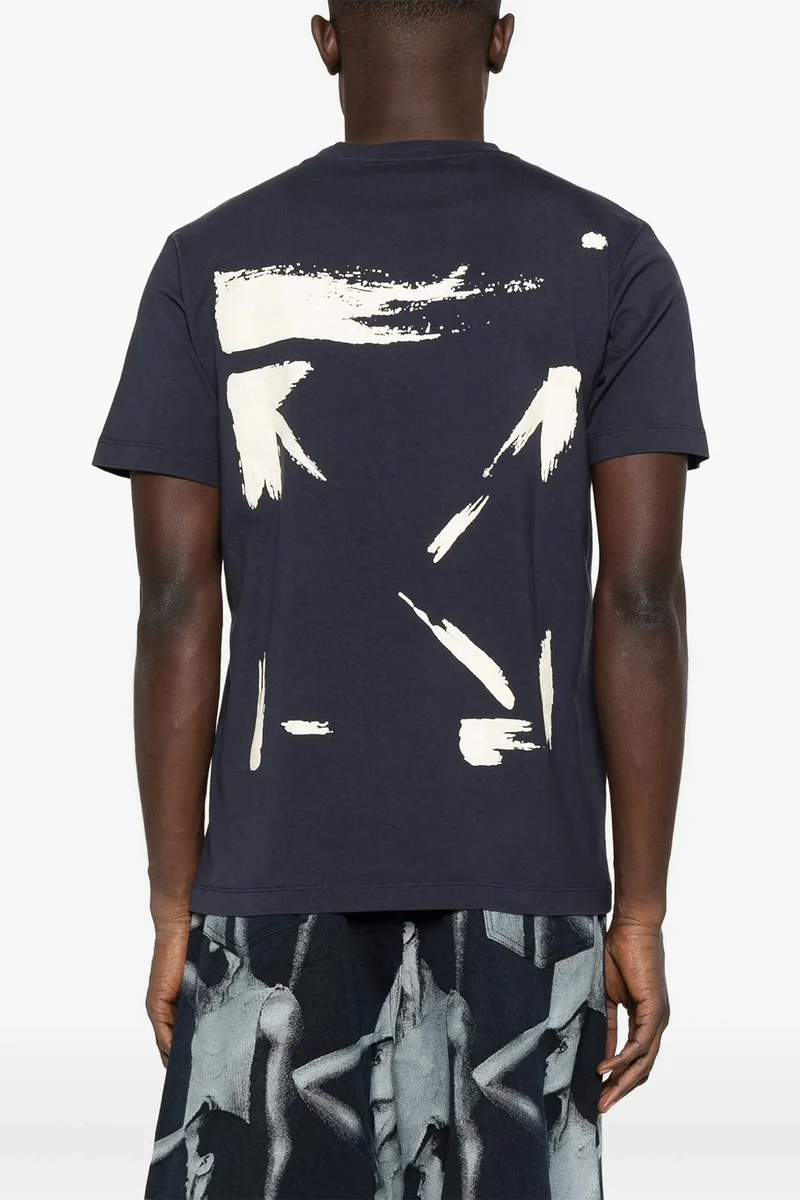 Off-White Herren Brush Arrow Slim T-Shirt Dunkelblau