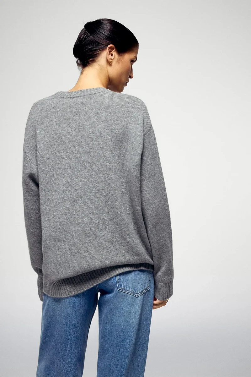FROM FUTURE Damen Kaschmirpullover Grau