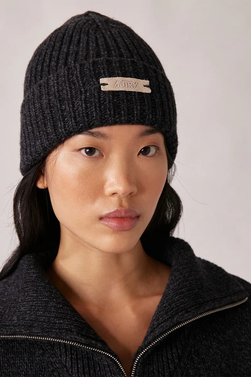 Autry Unisex Strickmütze Schwarz