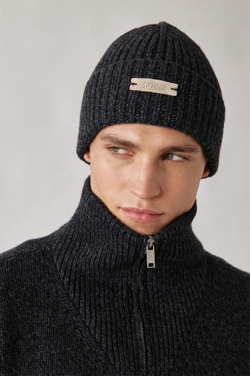 Autry Unisex Strickmütze Schwarz