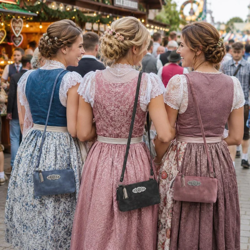 Trachten Handtasche "Sofia" - Dirndl Umhängetasche | Schwarz