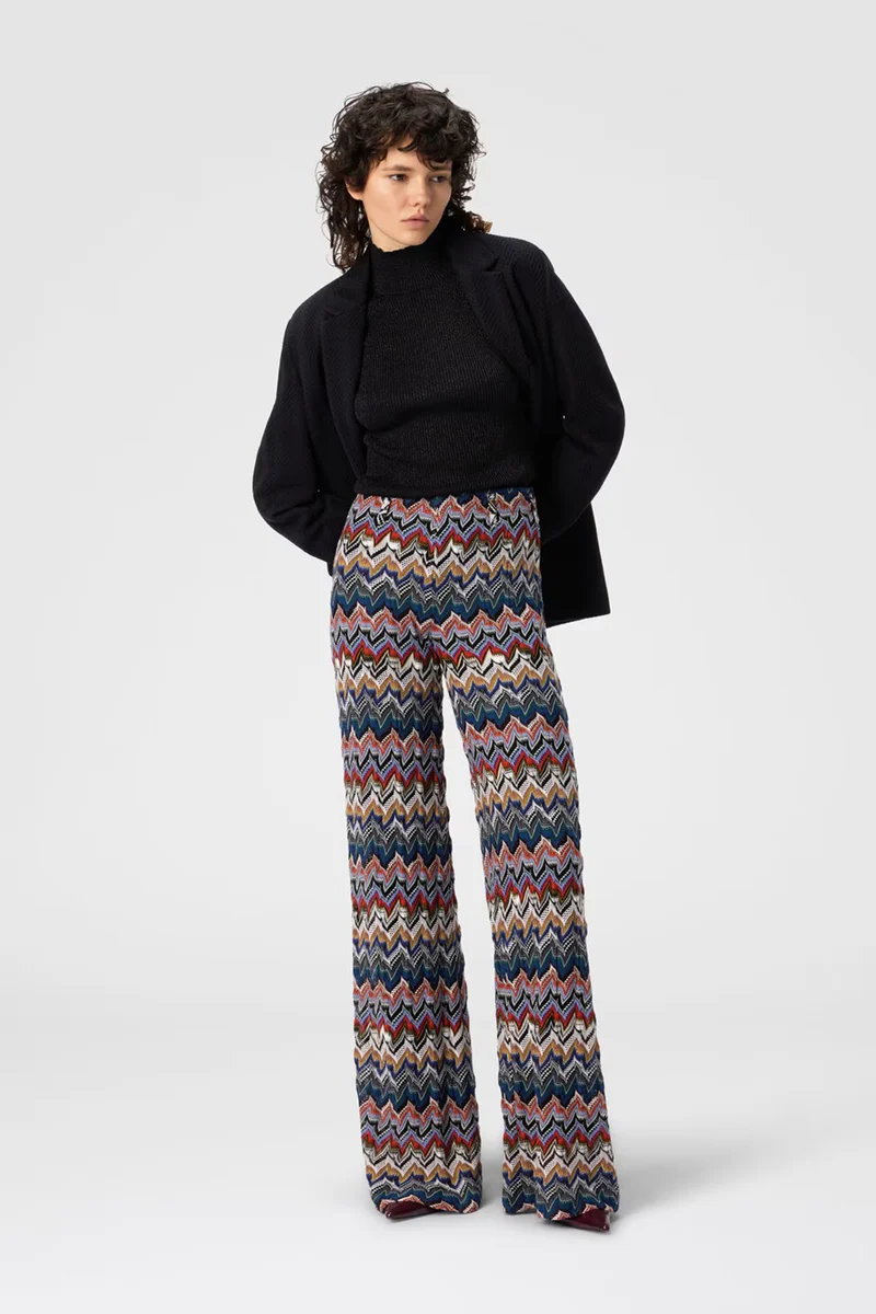 Missoni Damen Hose aus strukturierter Spitze Bunt
