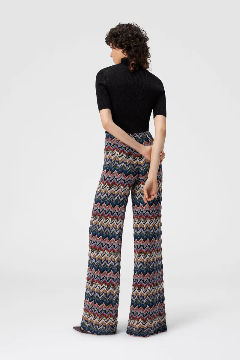 Missoni Damen Hose aus strukturierter Spitze Bunt