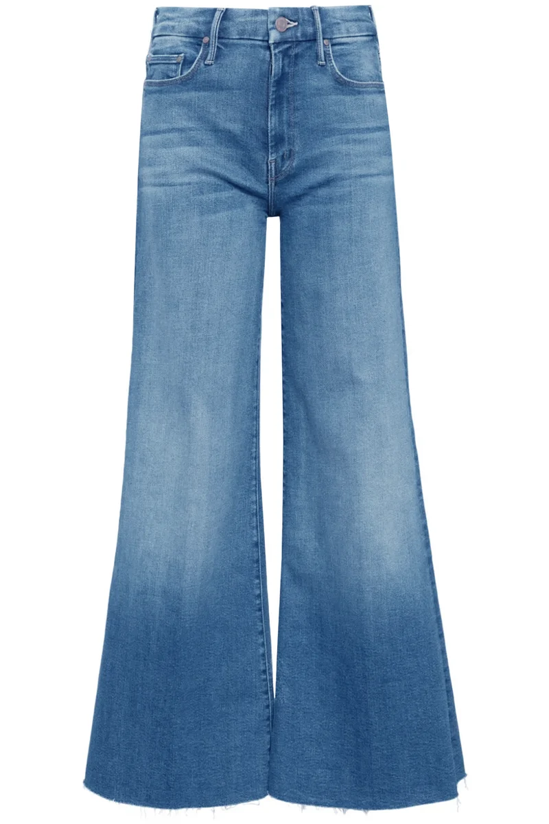 MOTHER Damen Jeans The Roller Fray Blau