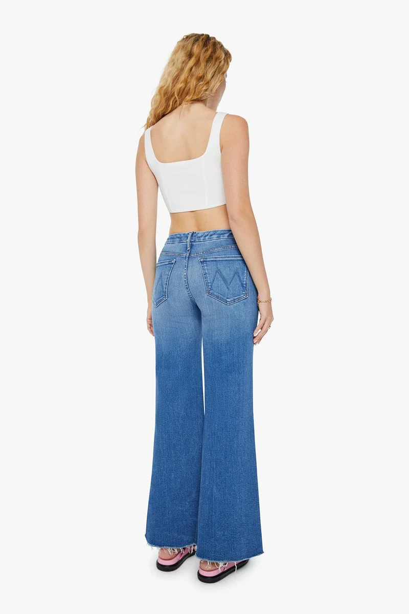 MOTHER Damen Jeans The Roller Fray Blau