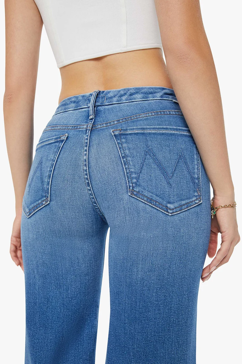 MOTHER Damen Jeans The Roller Fray Blau