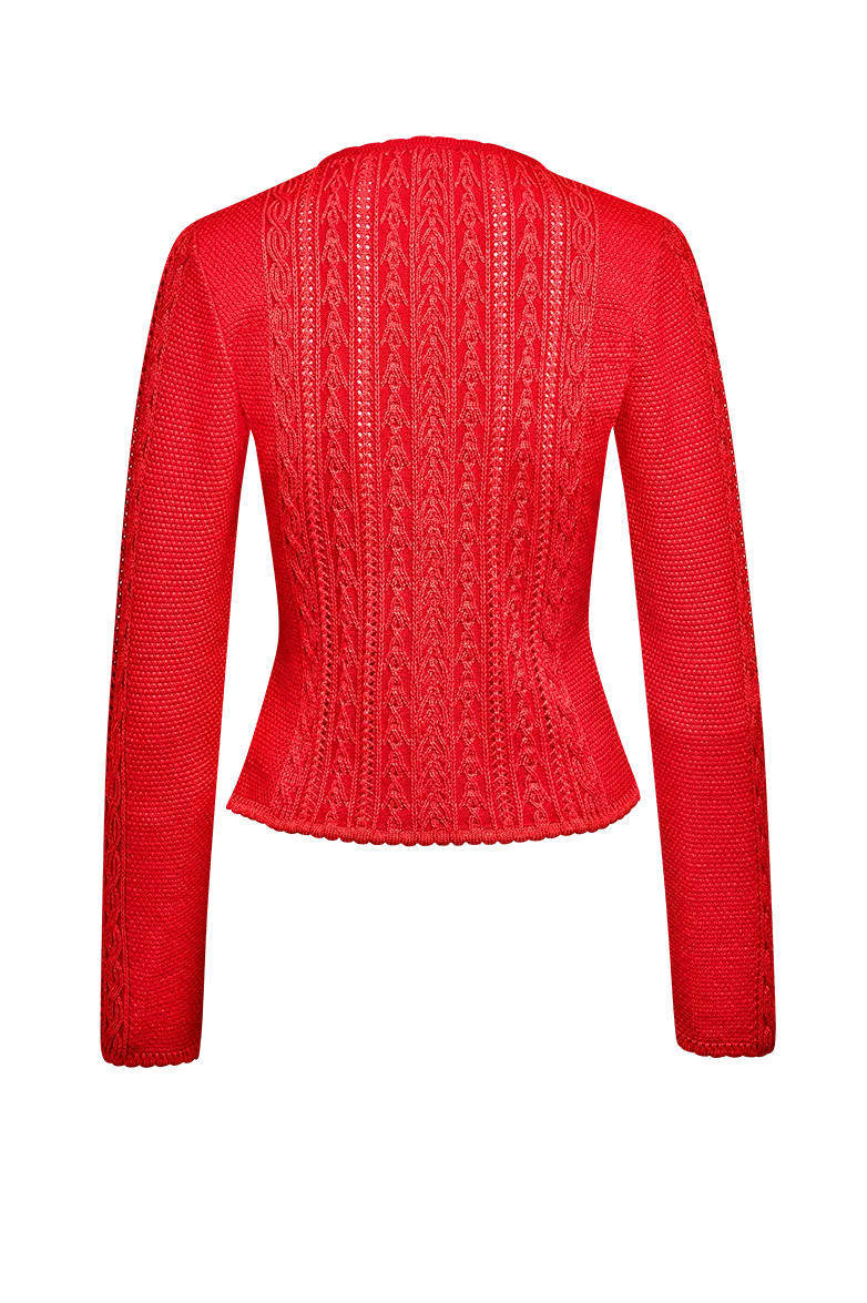 Jacke in plattiertem Strick