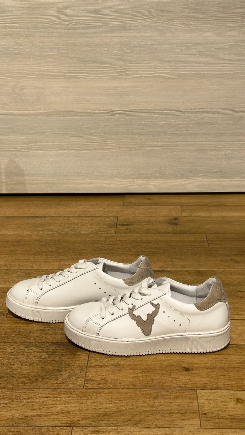 Trachten Sneaker Damen weiß/cardamon