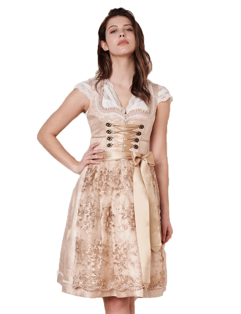 Krüger Dirndl "Kailia" Spitzenschürze 417565 | Natur 60cm
