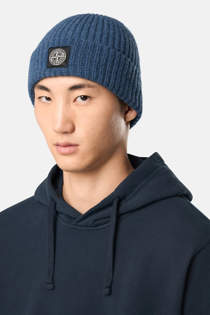 Stone Island Herren Strickmütze Stahlblau