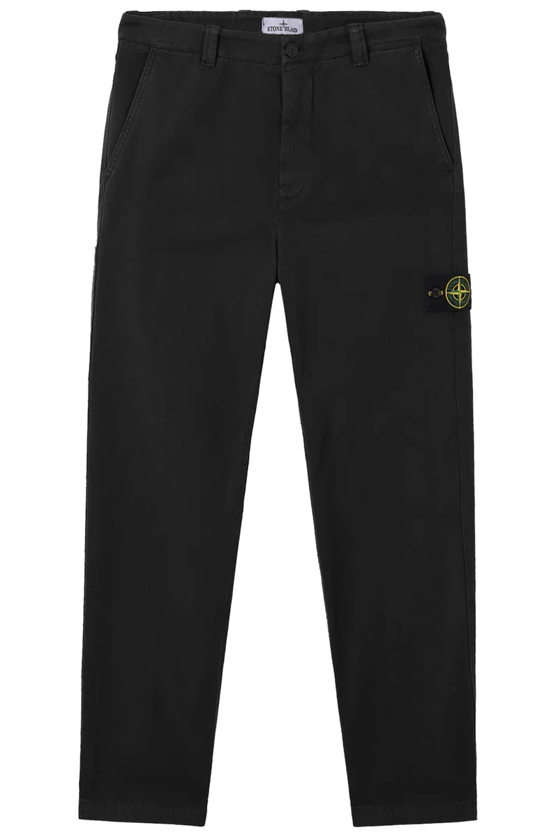 Stone Island Herren Hose Loose Fit Schwarz