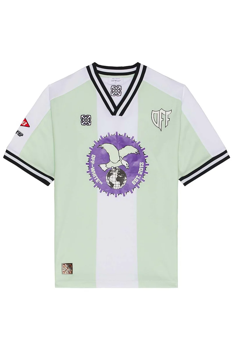 Off-White Herrren Cap 23 Soccer Shirt Grün/Weiss