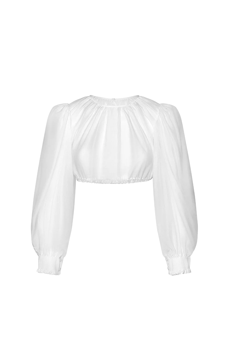 Faltenbesetzte Dirndlbluse