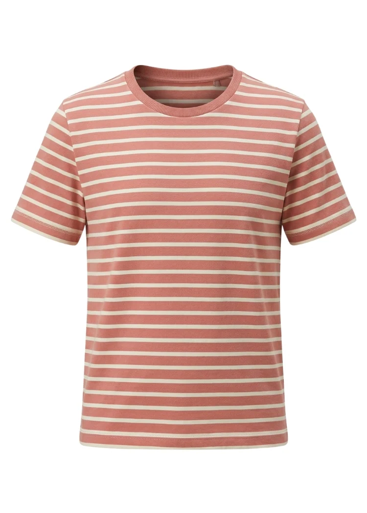 T-Shirt Bio-Baumwolle Damen (Rosenholz/Ecru)