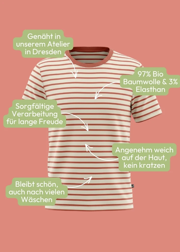 T-Shirt Bio-Baumwolle Damen (Ecru/Rosenholz)