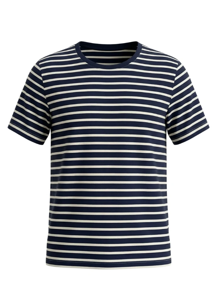 T-Shirt Bio-Baumwolle Damen (Navy/Ecru)