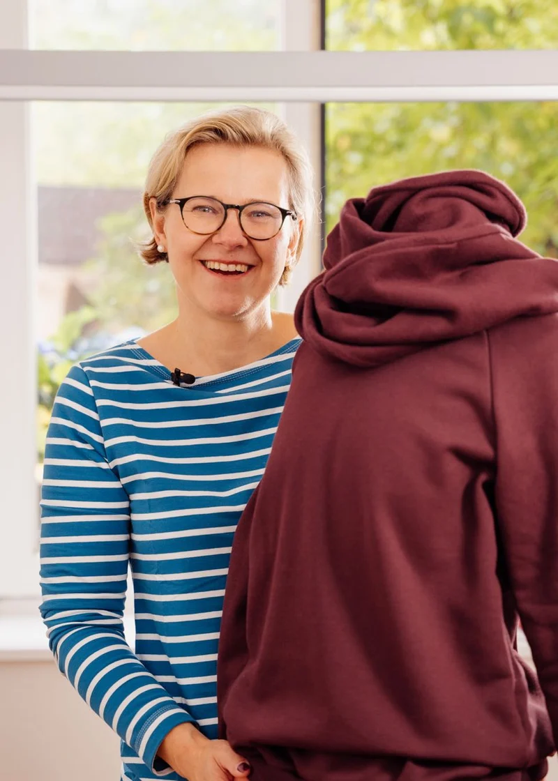 Ringelshirt Damen aus Bio-Baumwolle – Petrol/Weiß