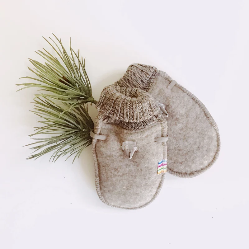 Baby Handschuhe - 100% Merinowolle (Beige)