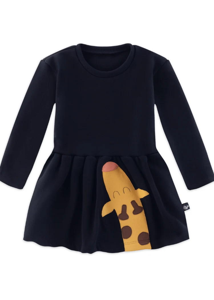 Mädchenkleid mit Giraffe