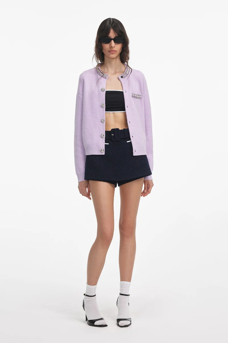 self-portrait Damen Strickjacke Lila