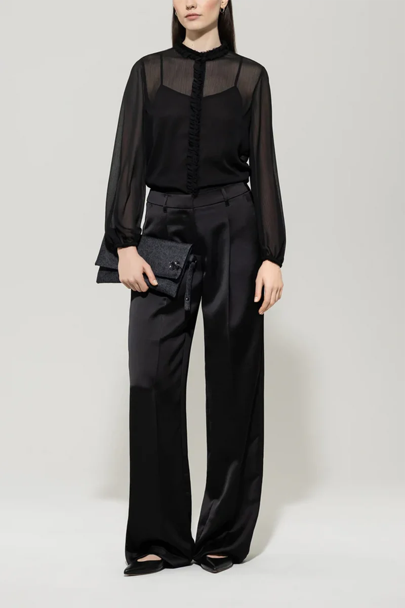 Luisa Cerano Damen Bluse mit integriertem Top, Schwarz