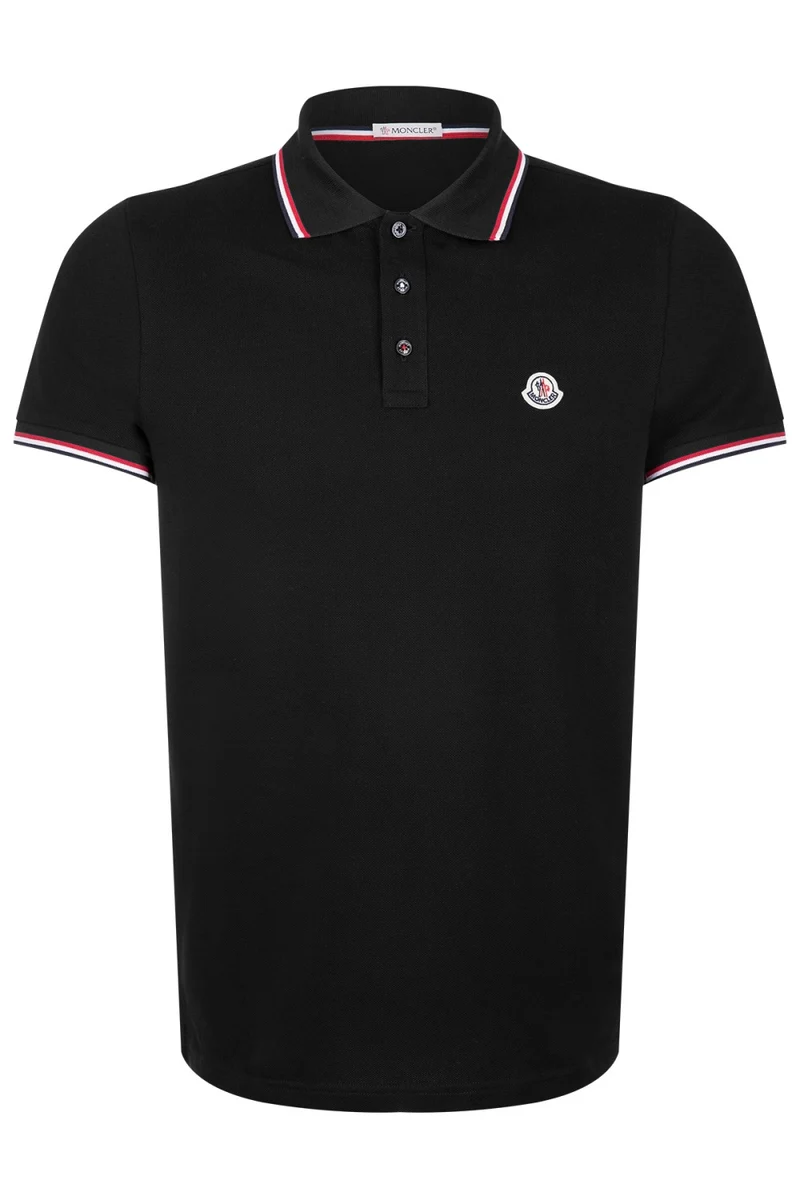 Moncler Herren Piqué Poloshirt Schwarz