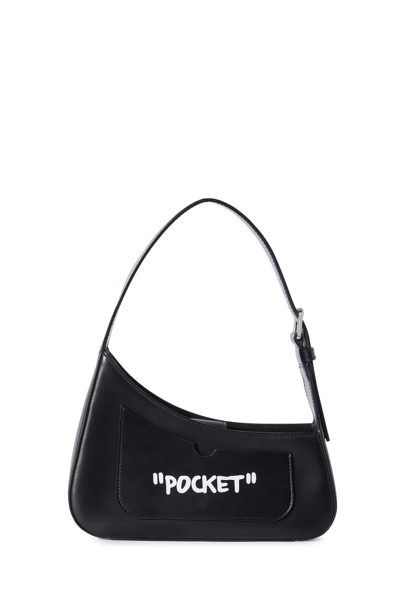 Off-White Damen Jitney Quote Schultertasche Schwarz