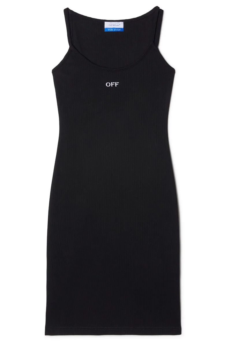 Off-White Damen Kleid mit Off Logo Schwarz