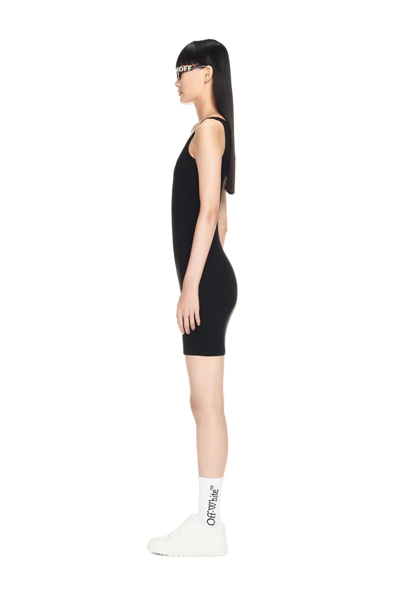 Off-White Damen Kleid mit Off Logo Schwarz