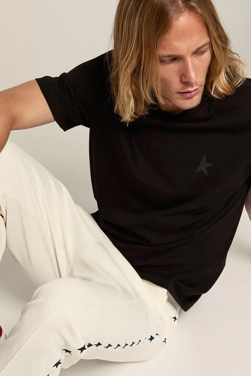 Golden Goose Herren T-Shirt Small Star Schwarz