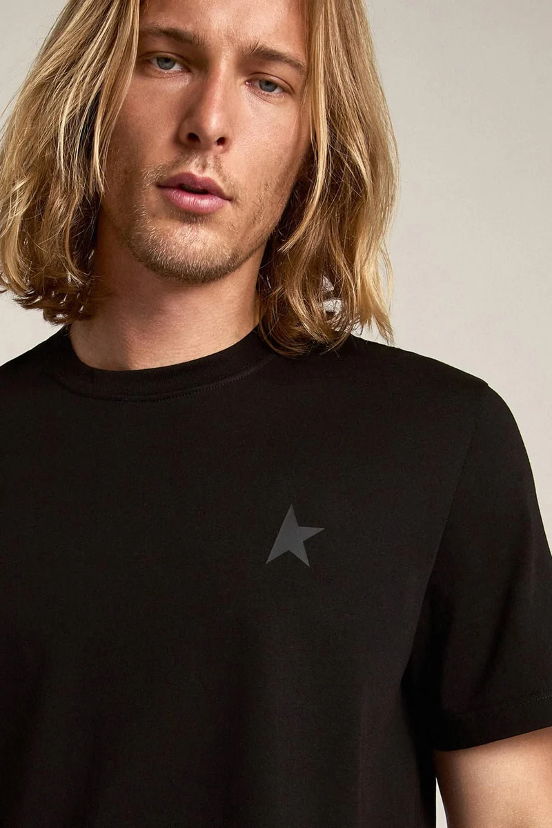 Golden Goose Herren T-Shirt Small Star Schwarz