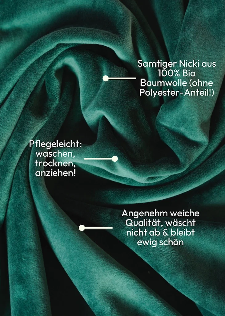 Samt Kleid für Mädchen (Dunkelgrün) - 100% Biobaumwolle