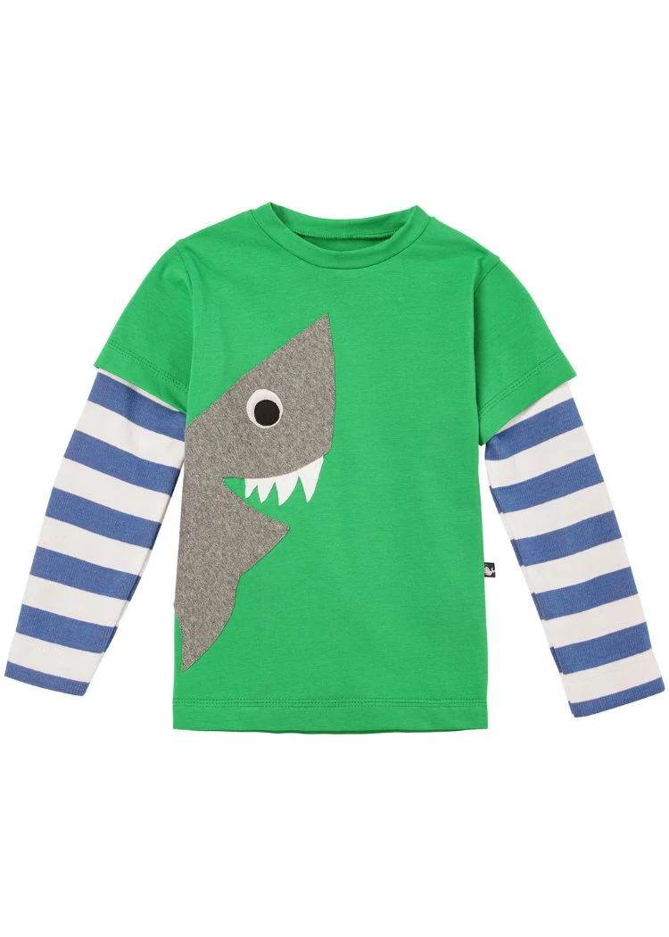 Langarmshirt Kinder Bio Baumwolle „Hai“