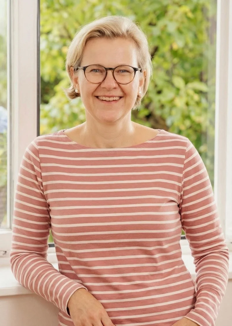 Ringelshirt Damen aus Bio-Baumwolle – Rosenholz/Ecru