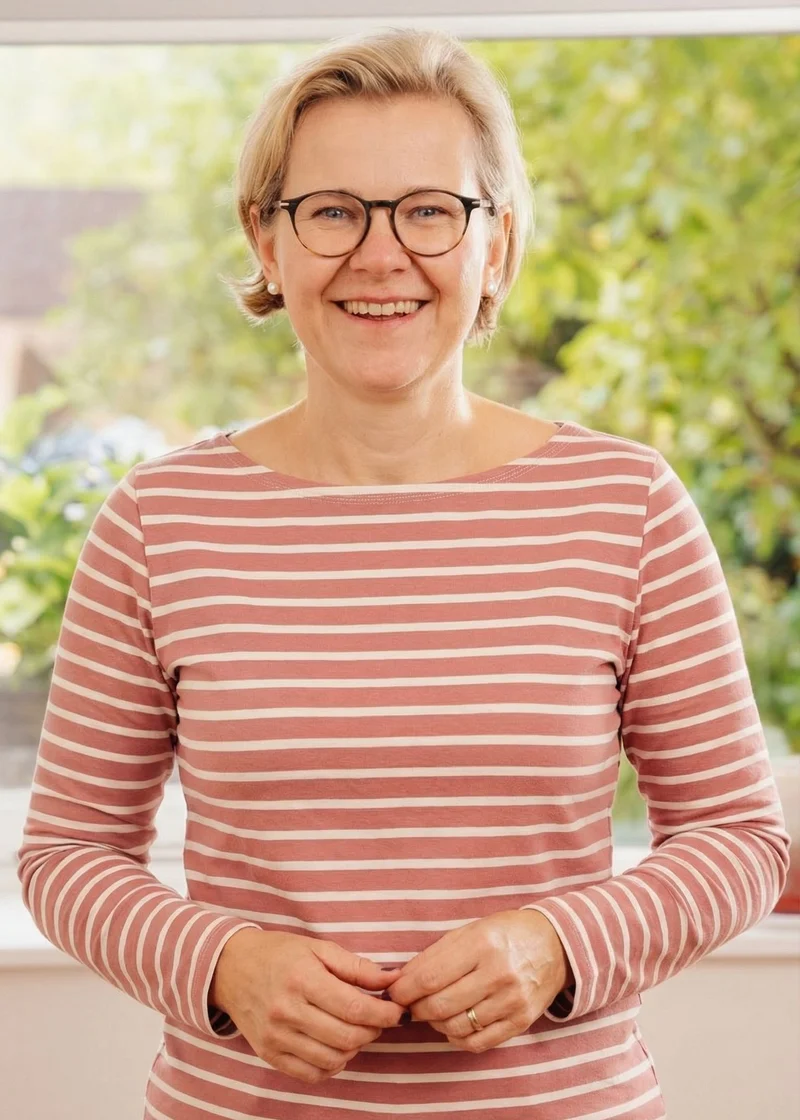 Ringelshirt Damen aus Bio-Baumwolle – Rosenholz/Ecru