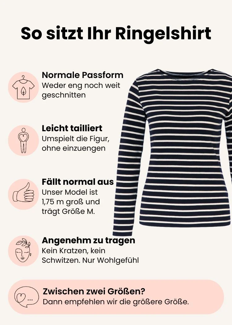 Ringelshirt Damen aus Bio-Baumwolle – Navy/Ecru