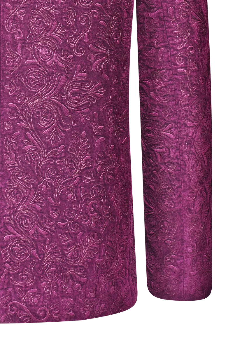 Samtjacke mit reicher Relief-Stickerei