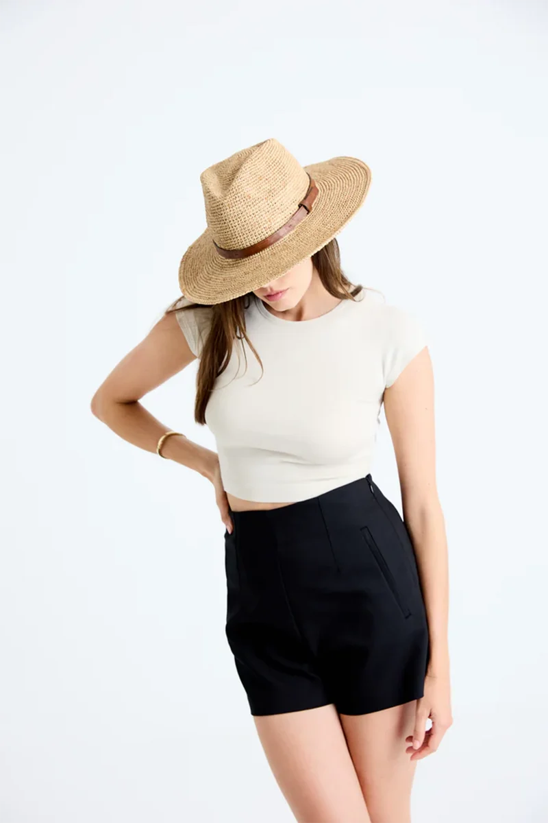 IBELIV Damen Strohhut Ento Beige